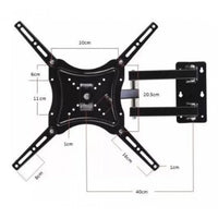 Suport TV mobil universal, cu 2 brate mobile, De la 14inch la 55inch (36 – 140 cm), Max 50Kg, Negru - imagine 5