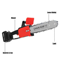 Drujba electrica cu lant 12 inch, cu 2 Acumulatori, 48V, Lithium, 4800rpm, 305mm - imagine 8