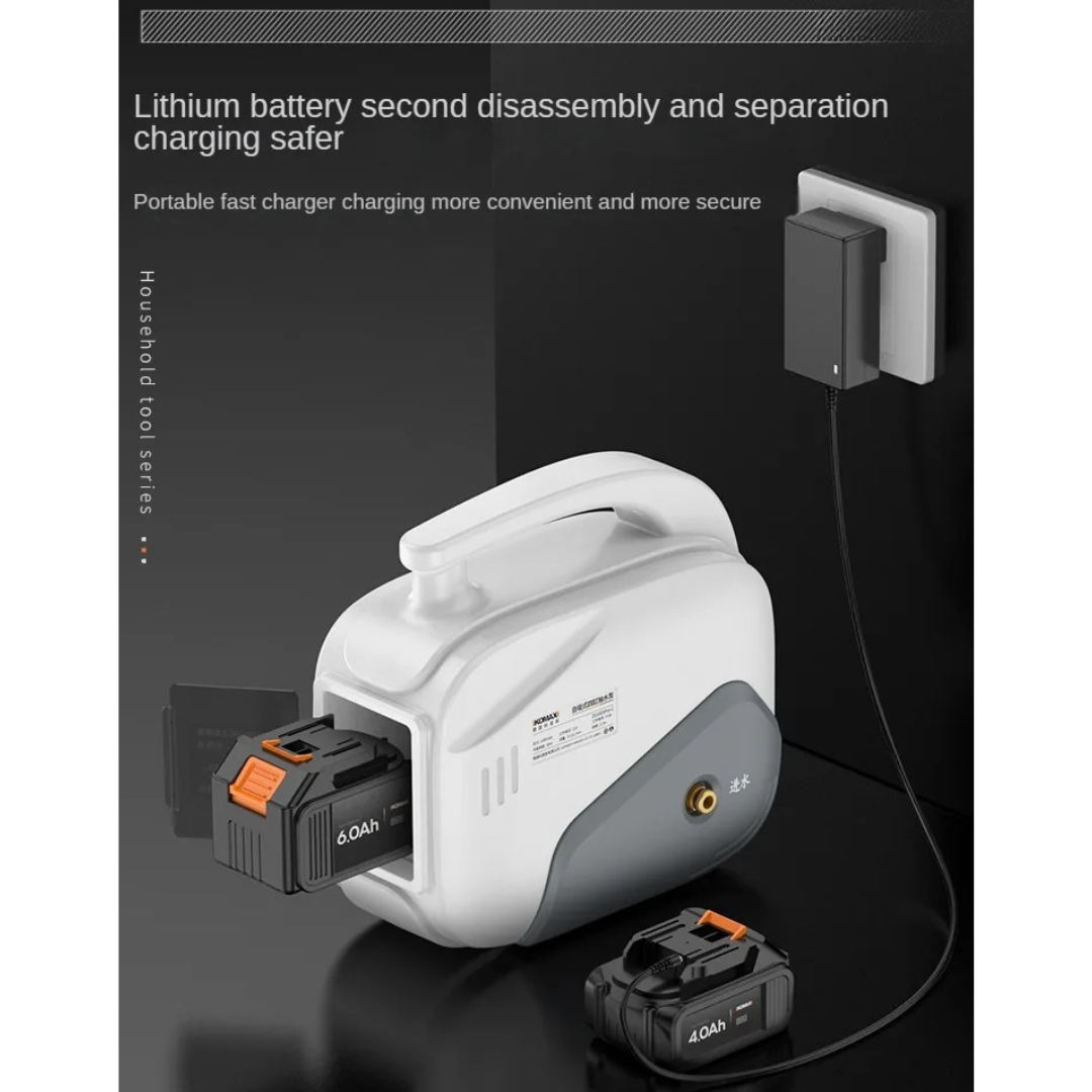 Aparat de spalat portabil cu presiune – baterie litiu detasabila, turbo 4 cilindri, display, Delixi