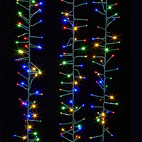 Instalatie Craciun liniara tip cluster, interior-exterior, 960 led, 20 m, diverse culori - imagine 2