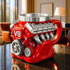 Cana V8 Engine 200 ml din otel inoxidabil cu design motor 3D mecanic