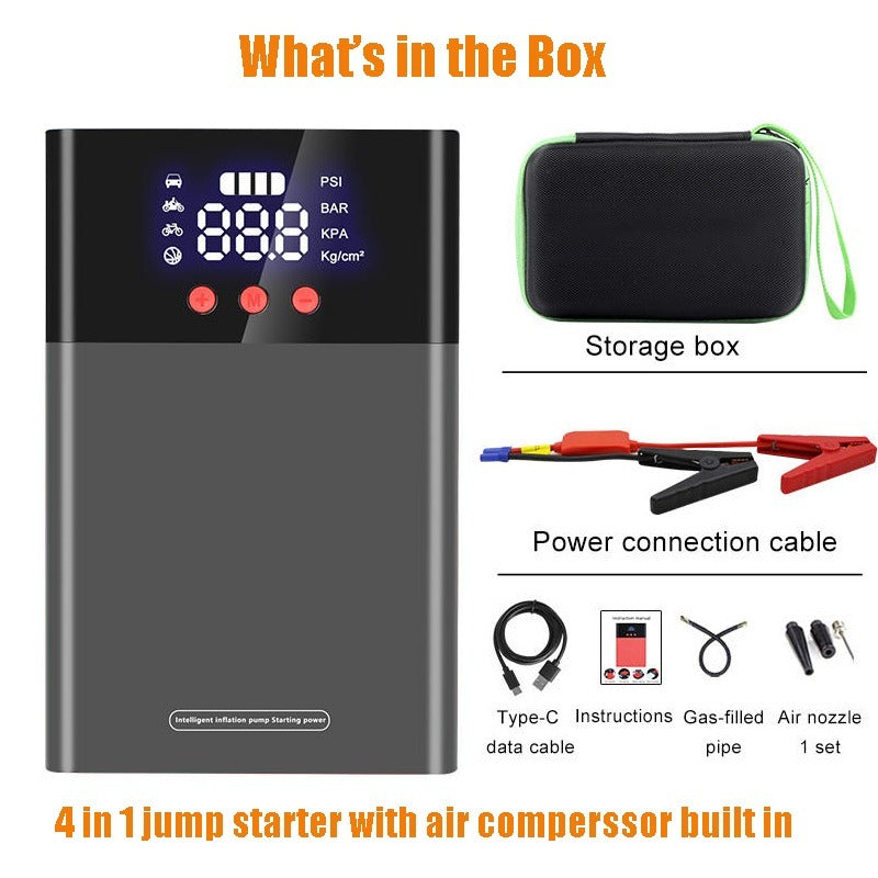 Jump Starter auto multifunctional 12V cu compresor aer 150 PSI si baterie 80000mAh