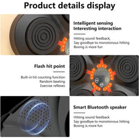 Aparat inteligent de box pentru antrenare reflexe, sincronizare Bluetooth, difuzor stereo, Negru