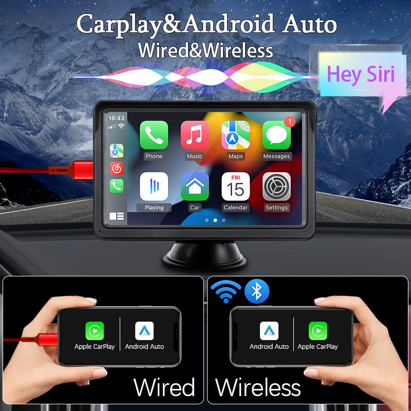 Navigatie auto cu display HD 7 inch, compatibil Carplay si Android Auto, B5300
