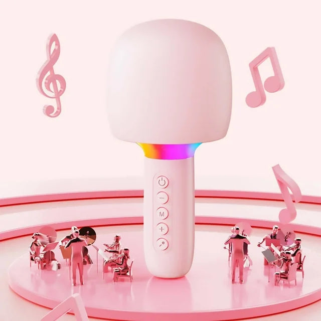 Microfon Karaoke Wireless cu Boxa si LED RGB OKOP KP-M110 – 5W