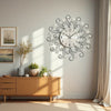 Ceas de perete decorativ tip soare cu floricele 38 cm - imagine 6