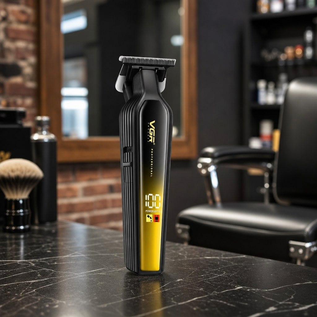 VGR V-930 Trimmer Profesional pentru Par Barbier Lama Ceramica 0.1-2.0mm - in context de utilizare