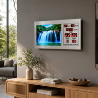 Ceas Veioza Acvariu Rotativ 936B-W cu Termometru Calendar Digital LED - in context de utilizare