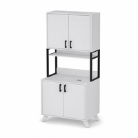Dulap alb cu 4 uși, multifuncțional, modern, 61 x 25,3 x 202,1 cm, alb