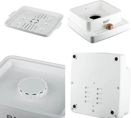 Aparat electric pentru gatit cu aburi, RAF R5238, 1200W, 3 niveluri, 3 x 4L, 38x28x29 cm, alb