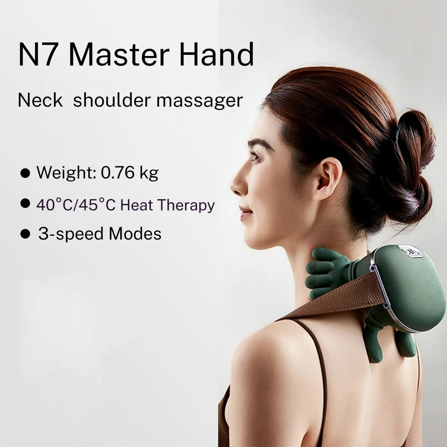 Aparat Masaj Cervical Multifunctional, 4D, 3 Intensitati, 2 Trepte Caldura 40/45°C, Wireless, Autonomie 70 min