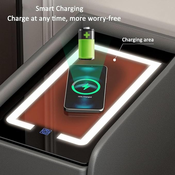 Noptiera Inteligenta cu Lampa LED Control Voce Bluetooth Incarcare Wireless - detaliu produs