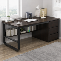 Birou minimalist alb cu rafturi - 160x60x73 cm, ideal pentru spații mici, lucru și studiu - imagine 12