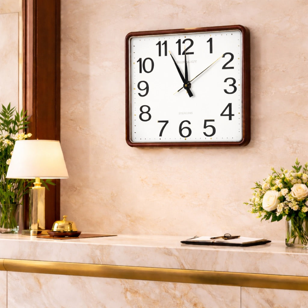 Ceas de perete silentios 35 cm mecanism quartz cifre mari usor de citit pentru living birou sau dormitor