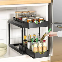 Raft de depozitare sub chiuveta, 2 nivele, multifunctional - imagine 3