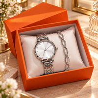 Set Cadou Elegant pentru Femei – Ceas de Mână și Brățară cu Pietre Strălucitoare, Design Modern și Rafinat, Cutie Cadou Inclusă - detaliu produs