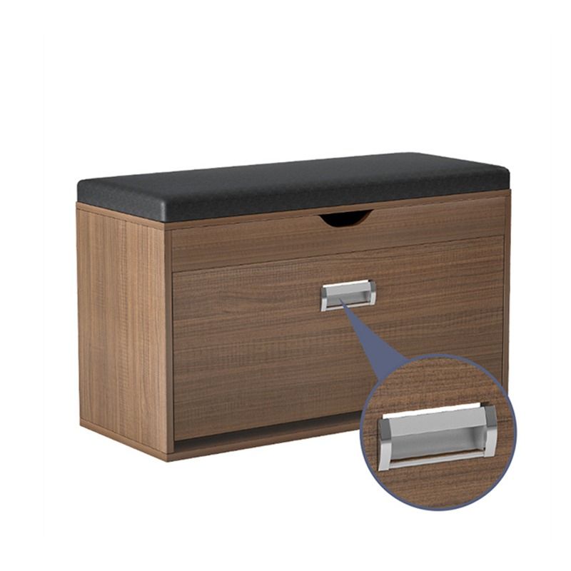 Dulap pentru pantofi tip bancheta, 100 x 34 x 51 cm, Alb/Maro