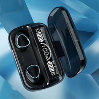 Casti wireless M10, Bluetooth 5.3, Stereo, LED, TWS, Negru - imagine 4