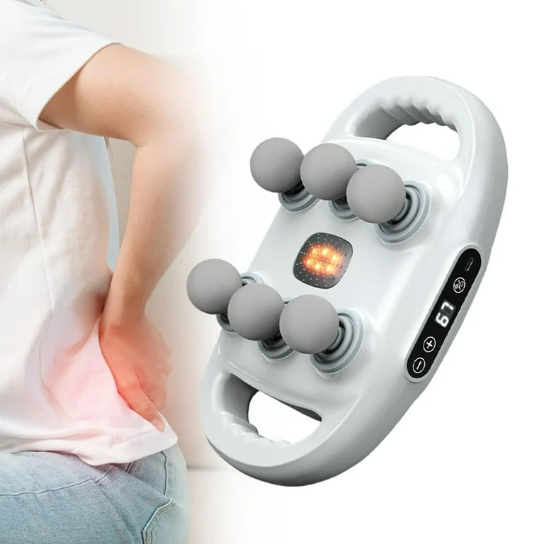 Aparat de masaj cu 6 capete, functionare silentioasa, ecran LED, alb