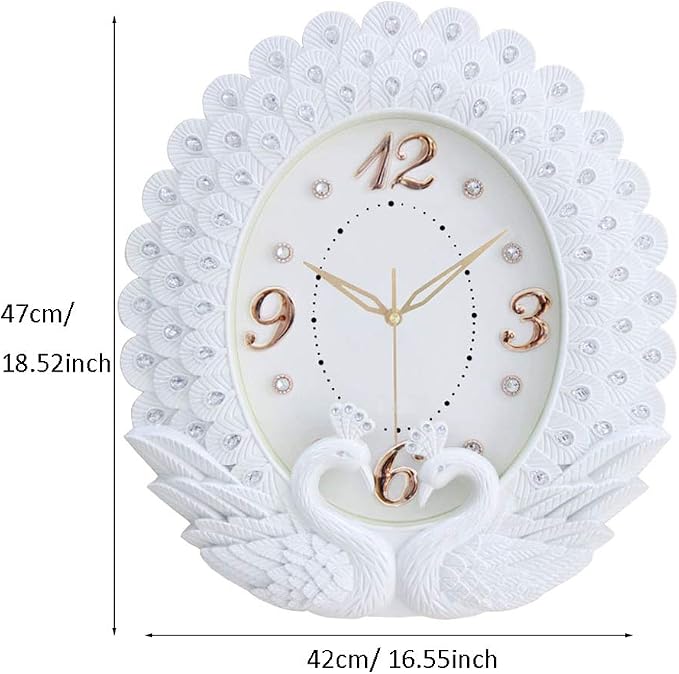 Ceas de Perete Paun Lumora Design Clasic Cifre Aurii Diametru 30cm - imagine principala