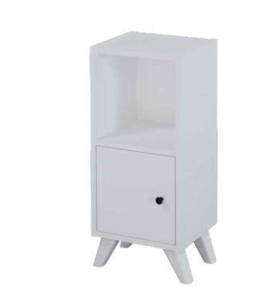 Noptiera Corfu compacta cu sertar si raft, noptiera dormitor 78 x 34 x 30 cm, PAL melaminat 18 mm clasa E1, design minimalist ideal pentru dormitoare mici, montaj rapid fara unelte speciale, stil modern scandinav