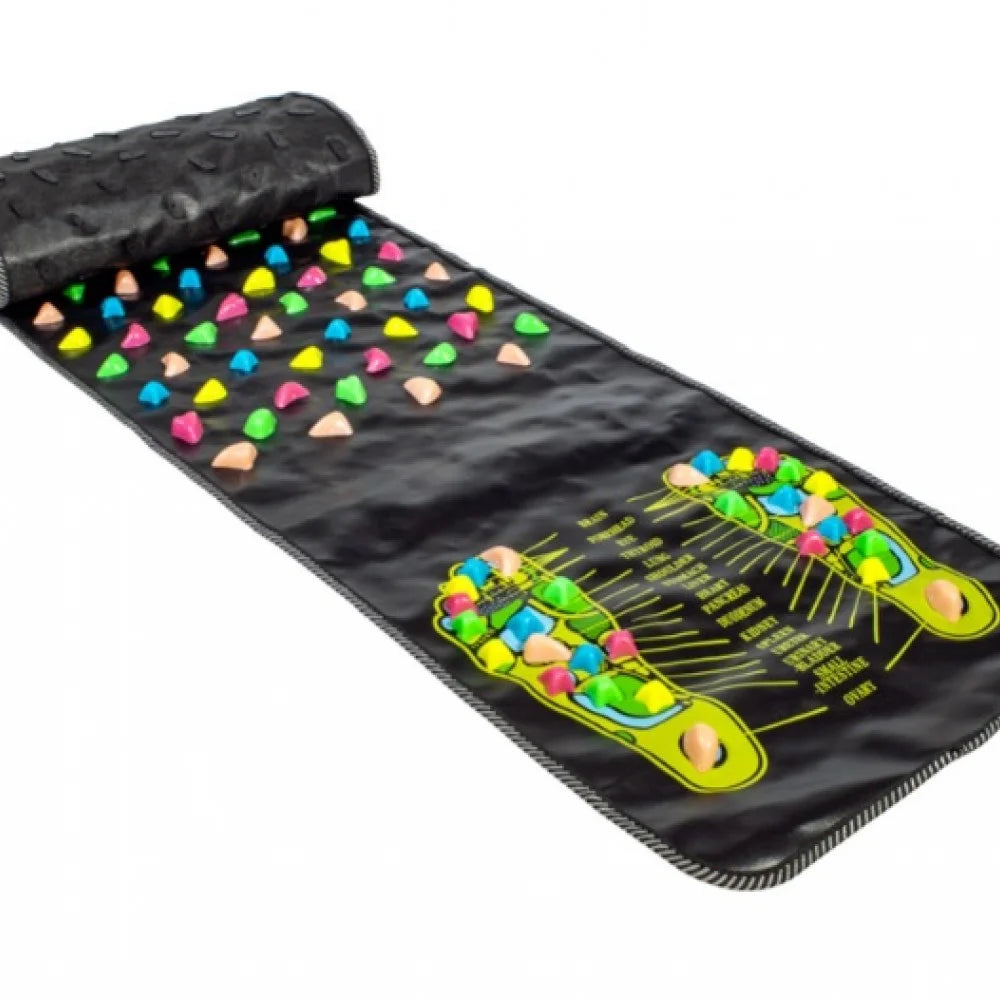 Covor de masaj prin presopunctura, pentru picioare, lungime 135x35cm, Negru