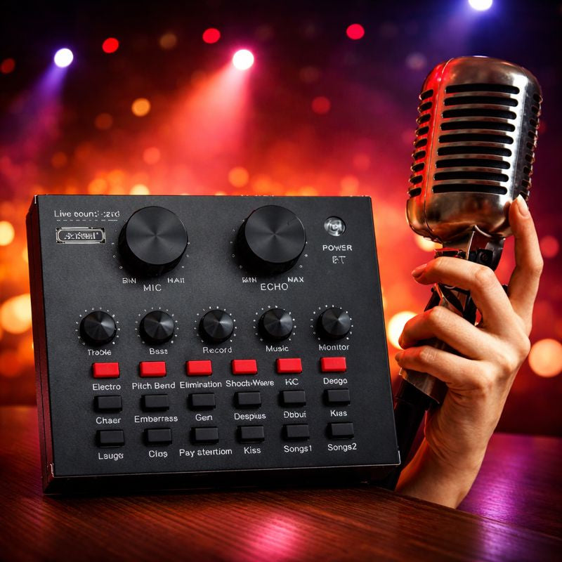 Placa de sunet externa profesionala cu efecte audio si baterie incorporata