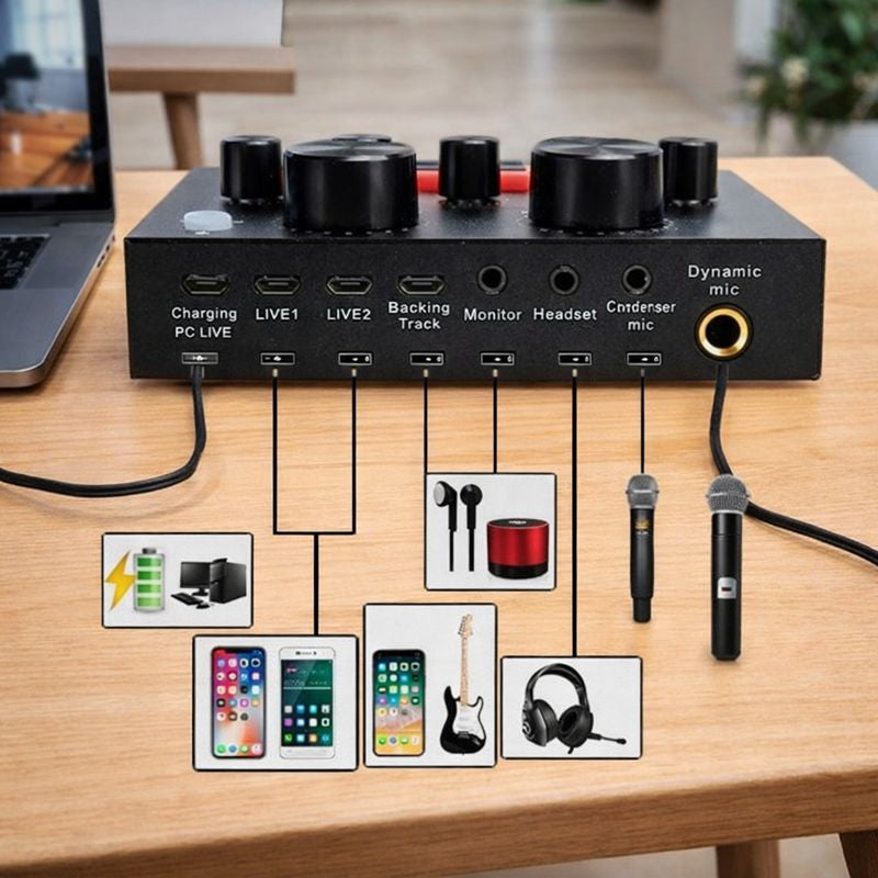 Placa de sunet externa profesionala cu efecte audio si baterie incorporata