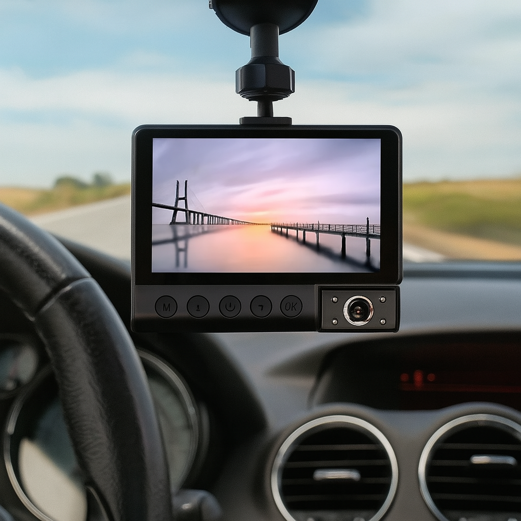 Camera Auto cu Oglinda Retrovizoare 3-in-1 – Ecran 4 inch, viziune nocturna, detectie miscarilor, asistenta la parcare, unghi larg 360°