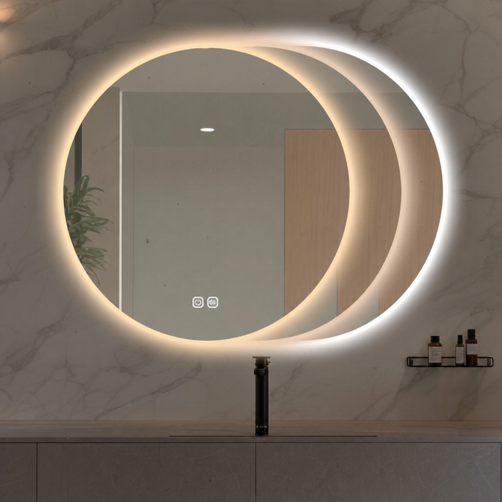 Oglinda 80 cm cu Functie Anti-aburire Iluminare LED 3 Culori Touch Control - detaliu produs