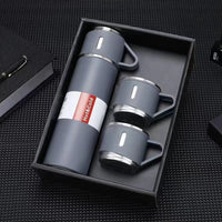 Set Cadou Termos 500ml cu 3 Cesti Inox Perete Dublu Pastreaza Bauturi Calde Reci 12 Ore Etans - detaliu produs