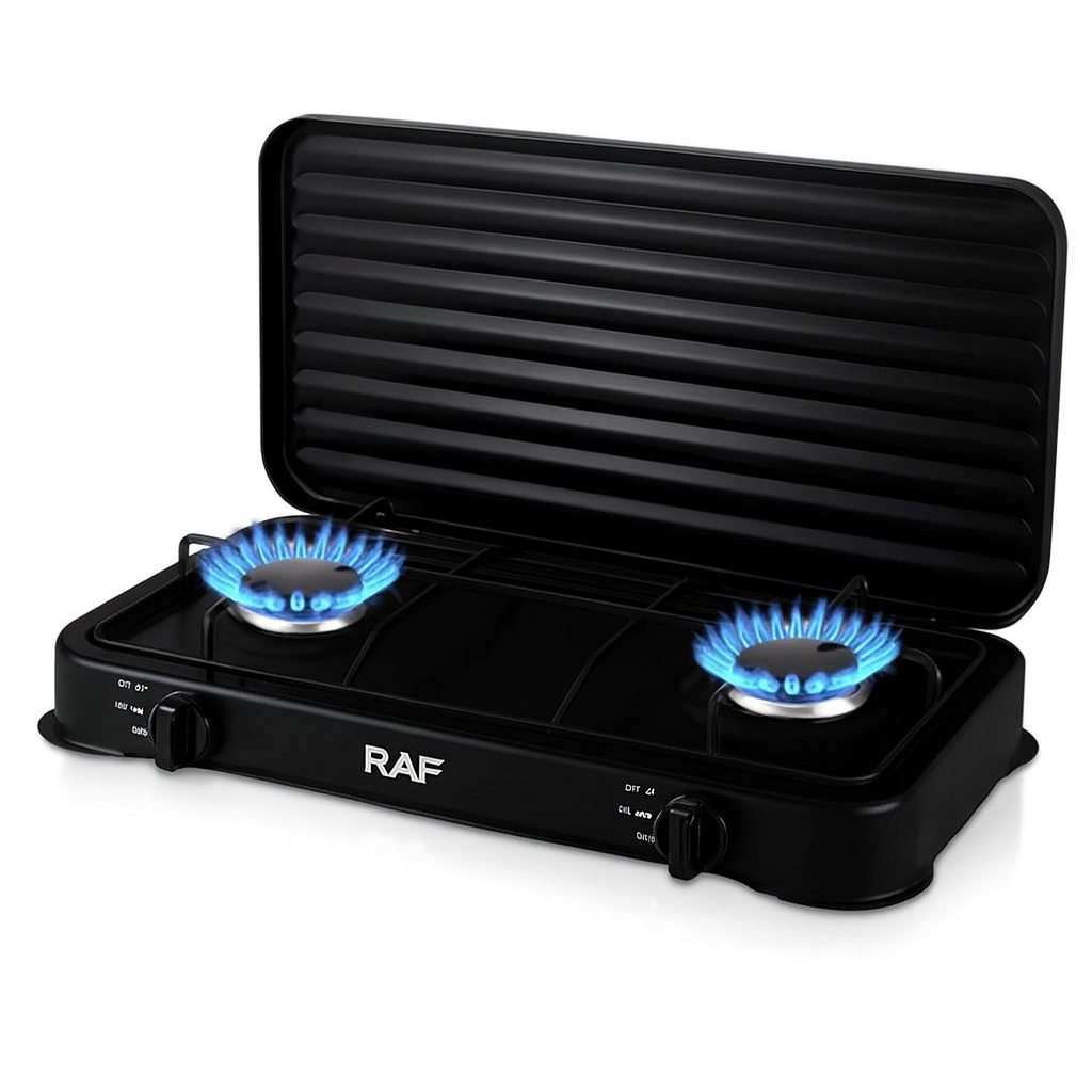 Aragaz portabil RAF cu 2 arzătoare, 530x320x260mm