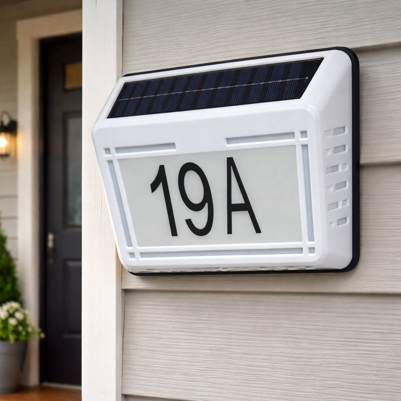 Lampa solara LED cu numar casa iluminat exterior