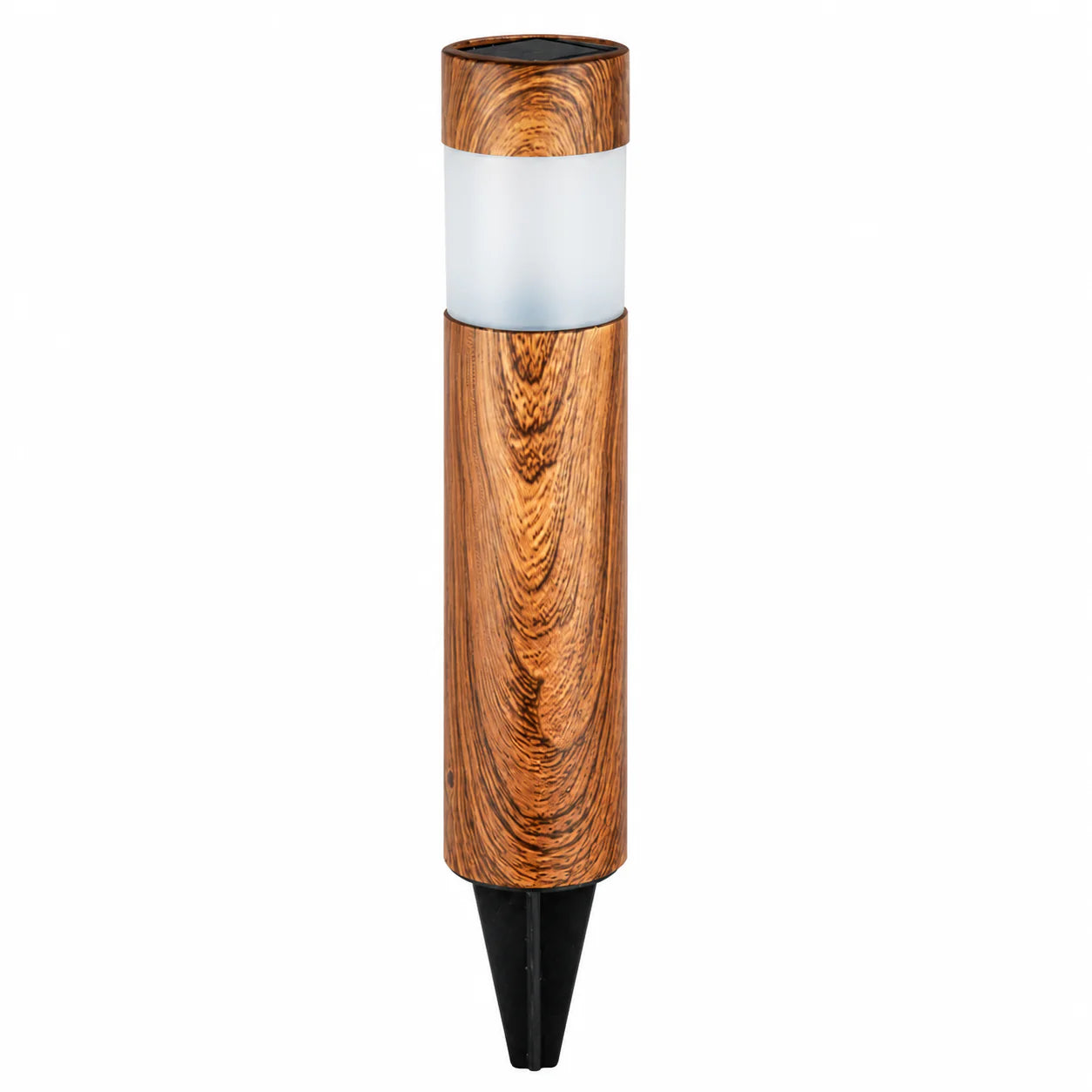Set 4 Lampi Solare LED pentru Gradina si Alei Aspect Lemn Natural Aprindere Automata - imagine principala