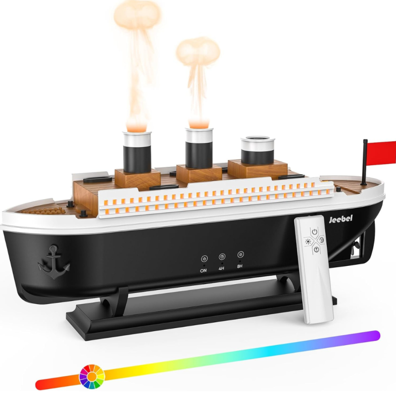 Umidificator de aer si difuzor, 6 lumini, capacitate 250 ML, functionare silentioasa, 2 moduri vaporizare, Negru