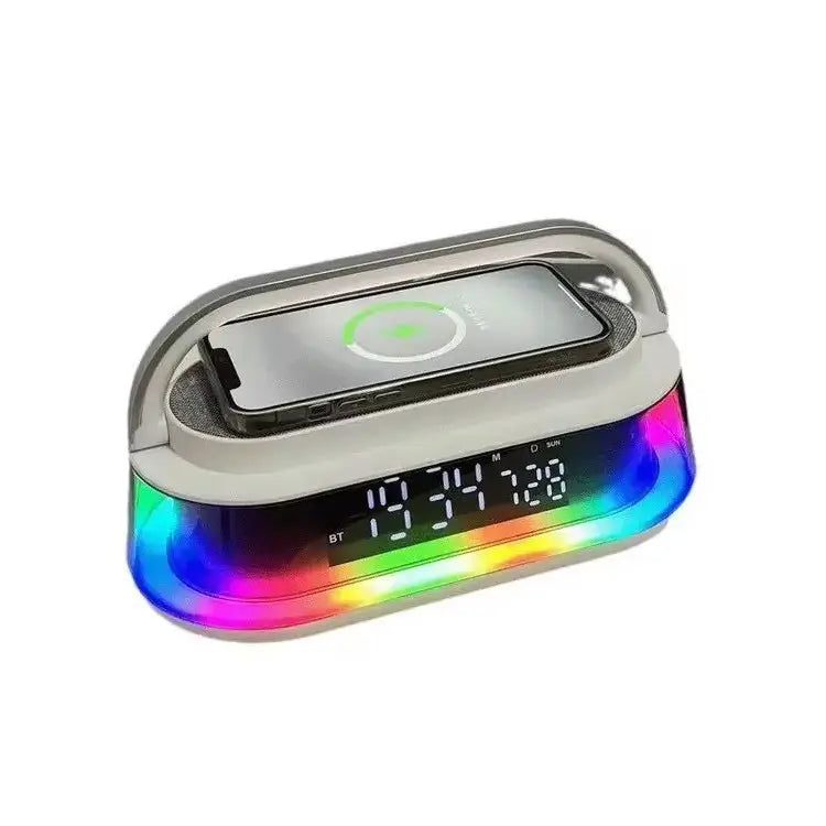 Boxa inteligenta cu ceas LED, incarcare wireless, 15W, Bluetooth 5.3 ,radio FM