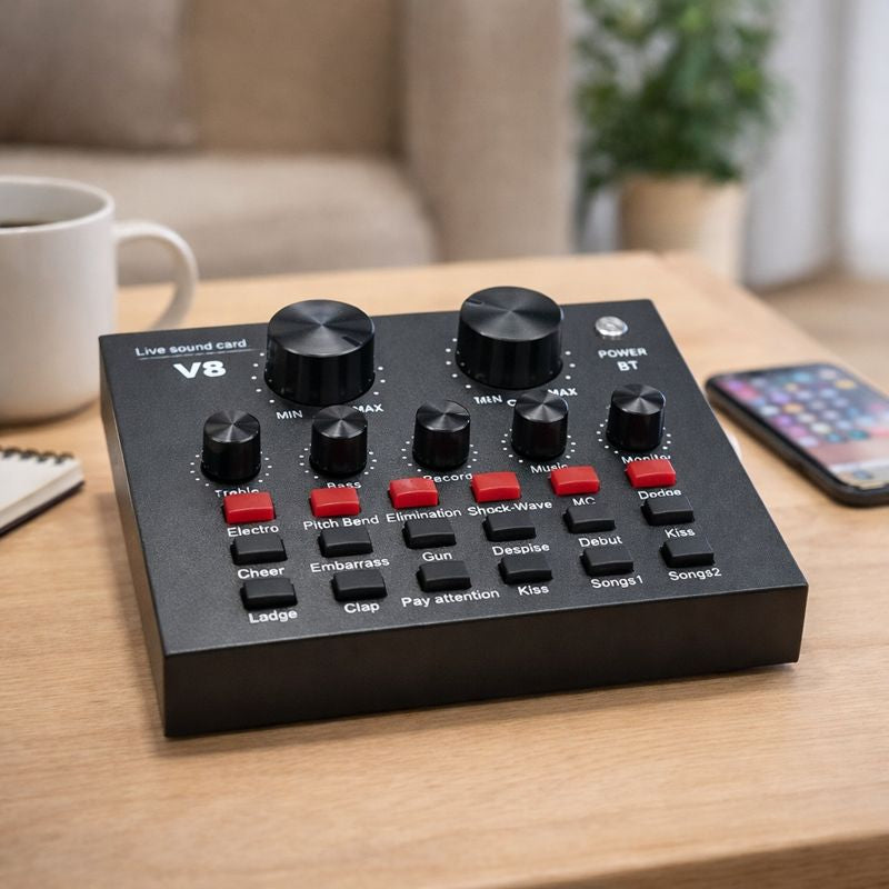 Placa de sunet externa profesionala cu efecte audio si baterie incorporata