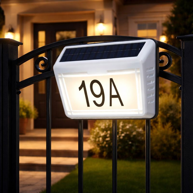 Lampa solara LED cu numar casa iluminat exterior
