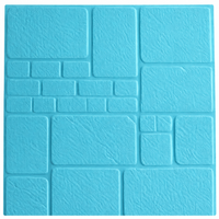 Tapet 3D caramida turquaz, auto-adeziv pentru interior, 70 x 77 cm - detaliu produs