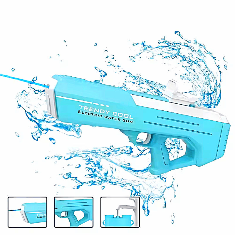 Pistol Electric cu Apa pentru Copii Albastru Jet Continuu Rezervor Extern 3+ Ani - detaliu produs