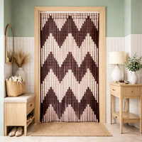 Perdea anti insecte tip margele PVC 90 x 200 cm, crem/maro, protectie si decor pentru usa - imagine 2