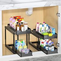 Raft de depozitare sub chiuveta, 2 nivele, multifunctional - imagine 4