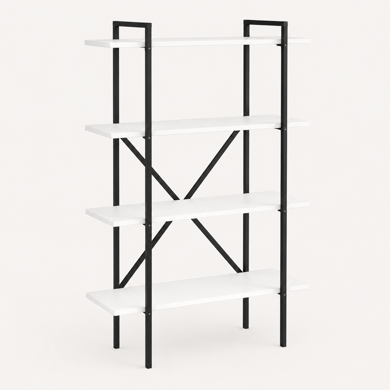 Biblioteca moderna din PAL si metal 90x29,7x159,6 cm, cu 5 rafturi, pentru carti si decoratiuni - imagine 5