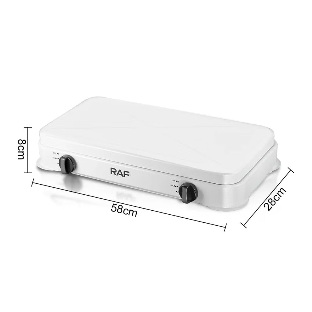 Aragaz portabil RAF cu 2 arzătoare, 530x320x260mm