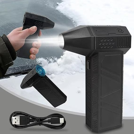 Mini ventilator de aer comprimat, 4 trepte de viteza, lanterna, incarcare USB