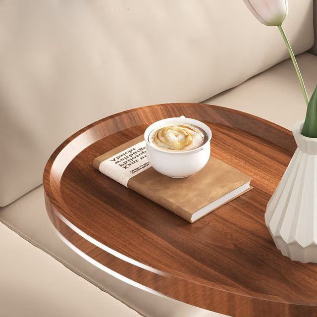 Masuta de cafea design nordic cu picior metalic, maro, 40x30x70