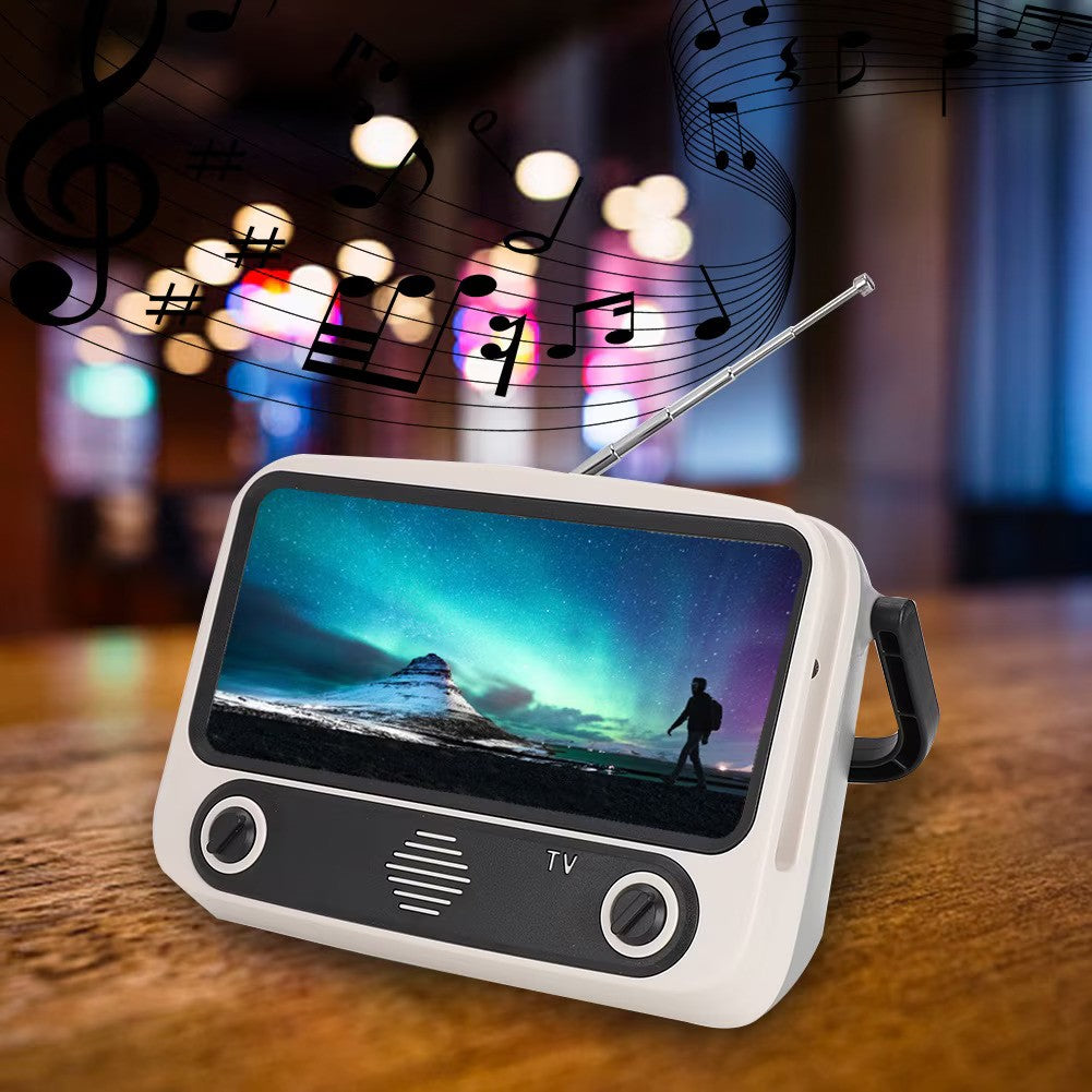 Suport telefon tip TV, difuzor Bluetooth 5W, radio FM, 19 x 9 x 13 cm