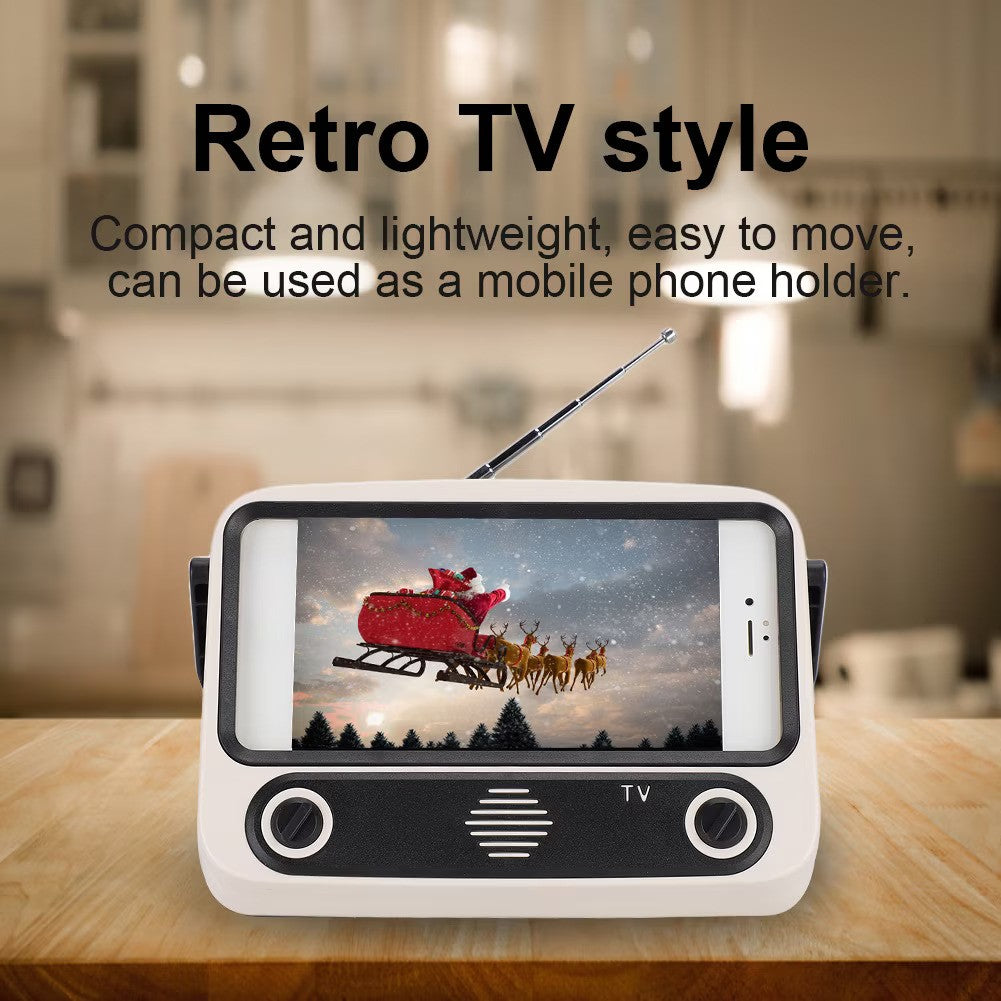 Suport telefon tip TV, difuzor Bluetooth 5W, radio FM, 19 x 9 x 13 cm