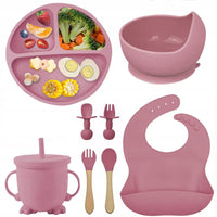 Set hranire bebelusi 8 piese, termorezistente, silicon, fara BPA, pliabile, usor de curatat - imagine 3