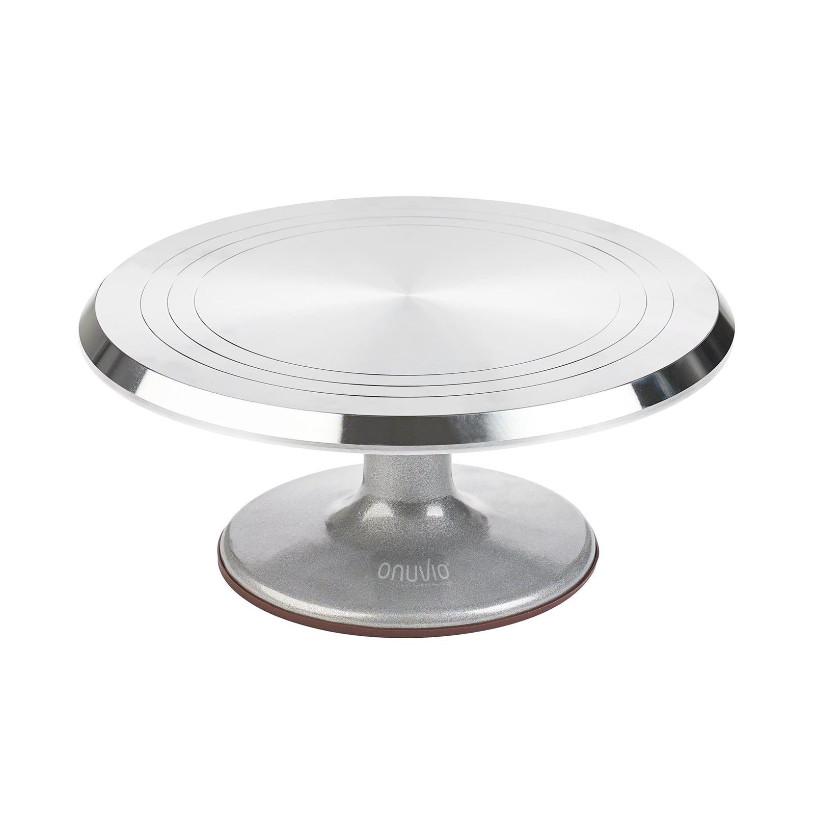Platou cu picior rotativ pentru decorat tort, aluminiu, diametru 30 cm si picior antiaderent
